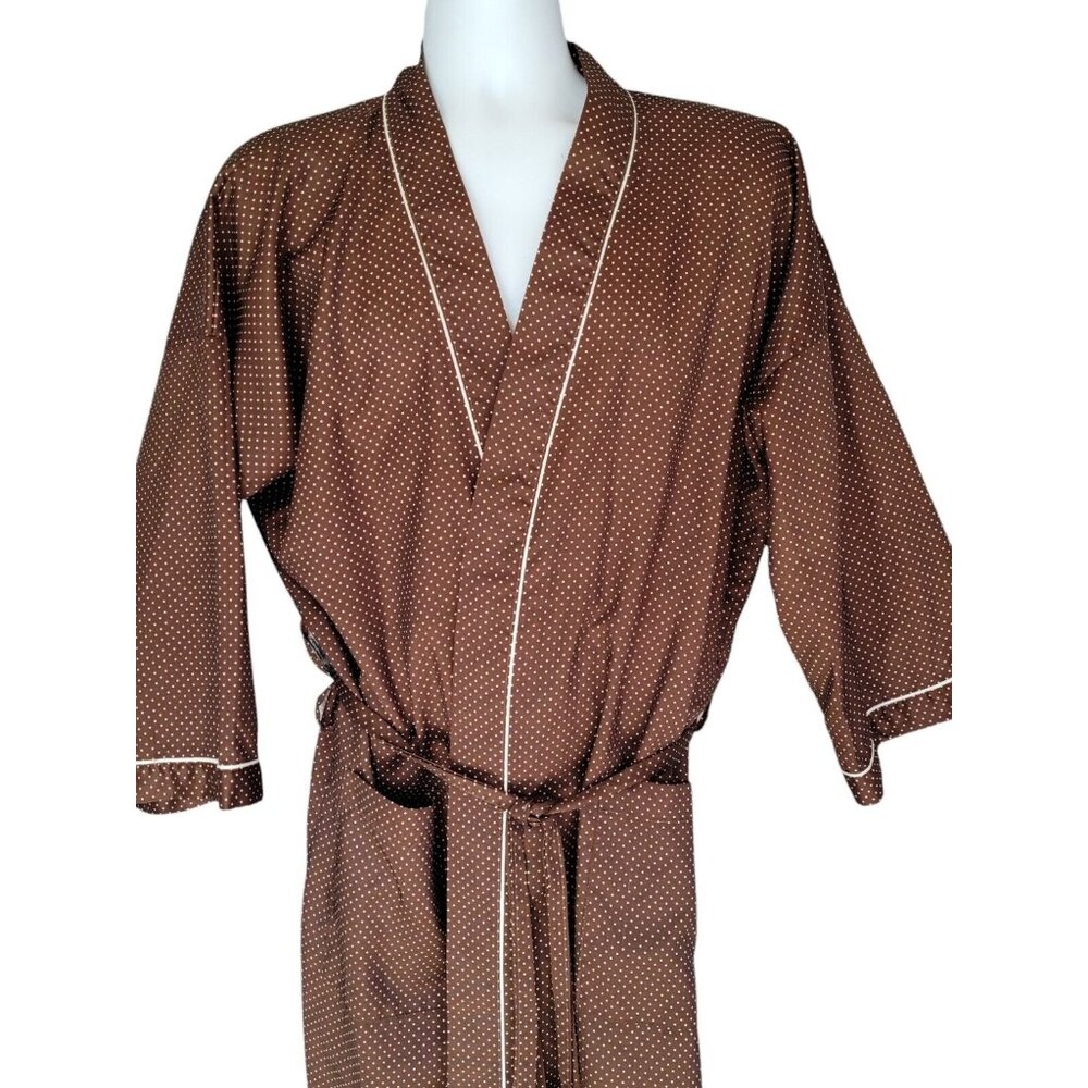 Vintage Robe Enro Idle‎ Hour Lounge Togs One Size Knee Length Wrap Pockets Brown